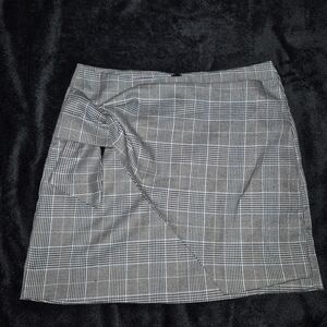 Dance & Marvel Gray Plaid Mini Skirt